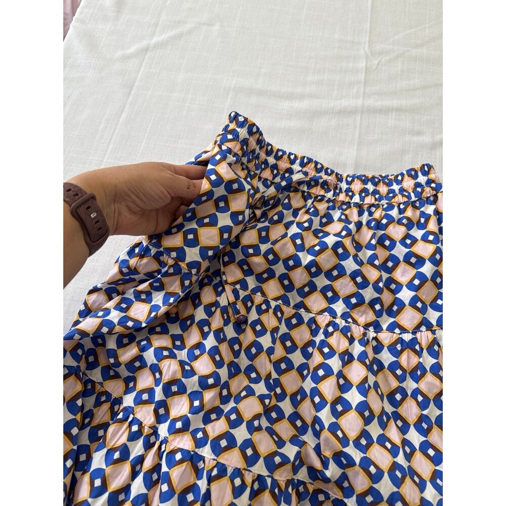 ZARA Geometric Print Maxi Skirt Women’s Size S Pockets Summer Vacation - Picture 11 of 12
